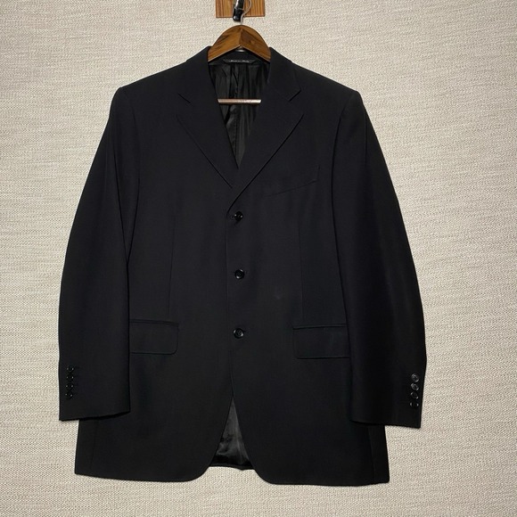 Canali Suit 2 Piece 50R (40R 32x29) Mens 3B Ventless Black Twill  AL 14320/40 - Picture 3 of 16